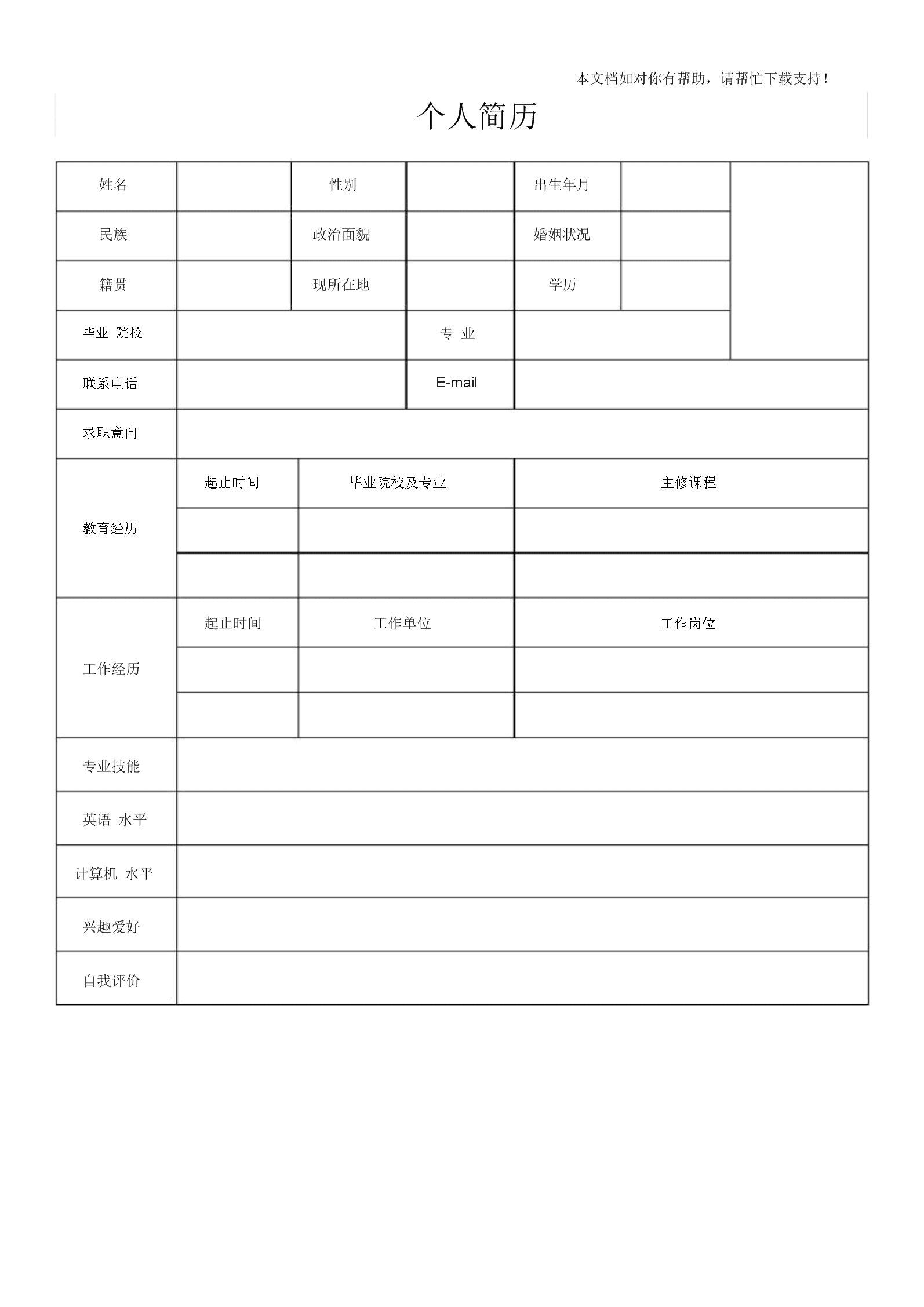 简历个人评价怎么写(个人简历表的自我评价)