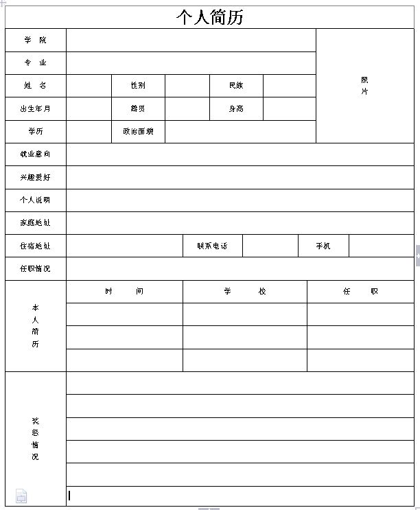 工作简历模板(普通的个人简历怎么写)