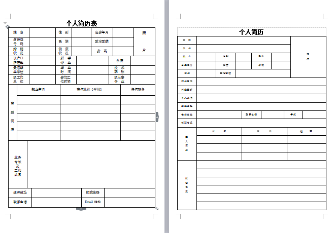 工作简历表格下载(工作个人简历电子版)