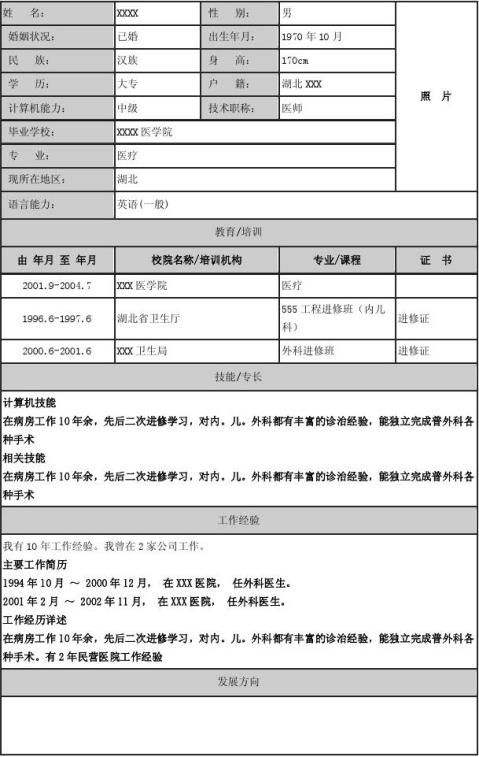 医学生简历模板(医学生简历模板 个人简历内容)