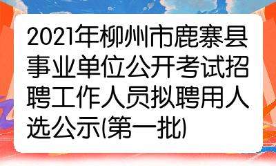 广西柳州企事业单位招聘信息的简单介绍