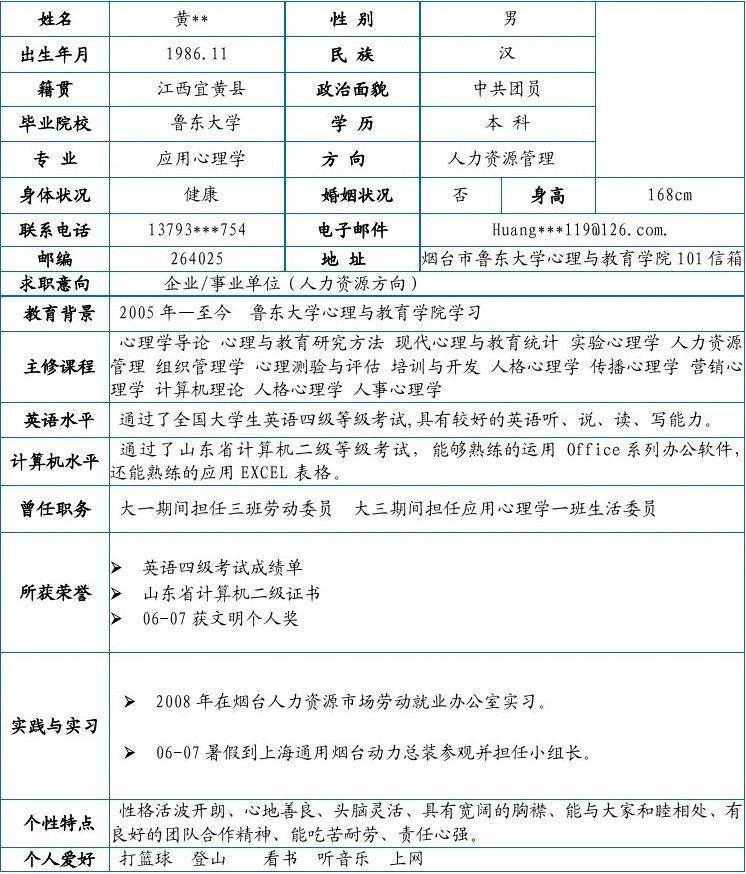 大学生个人简历表格(大学生个人简历表格下载)