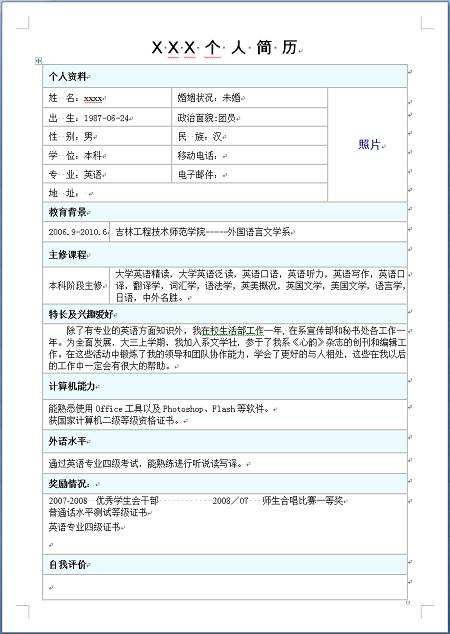 简历范文下载(个人简历范文下载)
