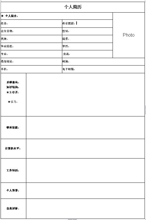 应届毕业生简历表格(应届毕业生简历怎么写比较好)