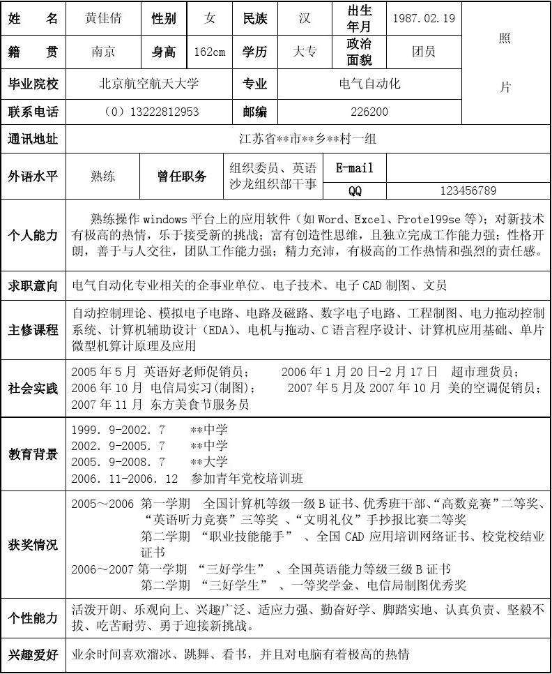 毕业简历(毕业简历怎么写)