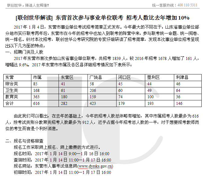 包含2017东营事业单位公示的词条
