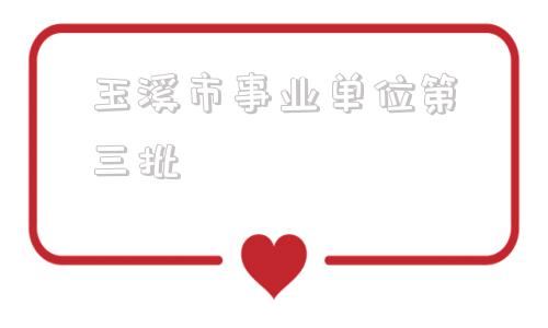 玉溪市事业单位第三批(玉溪市2021年事业单位招聘公告)